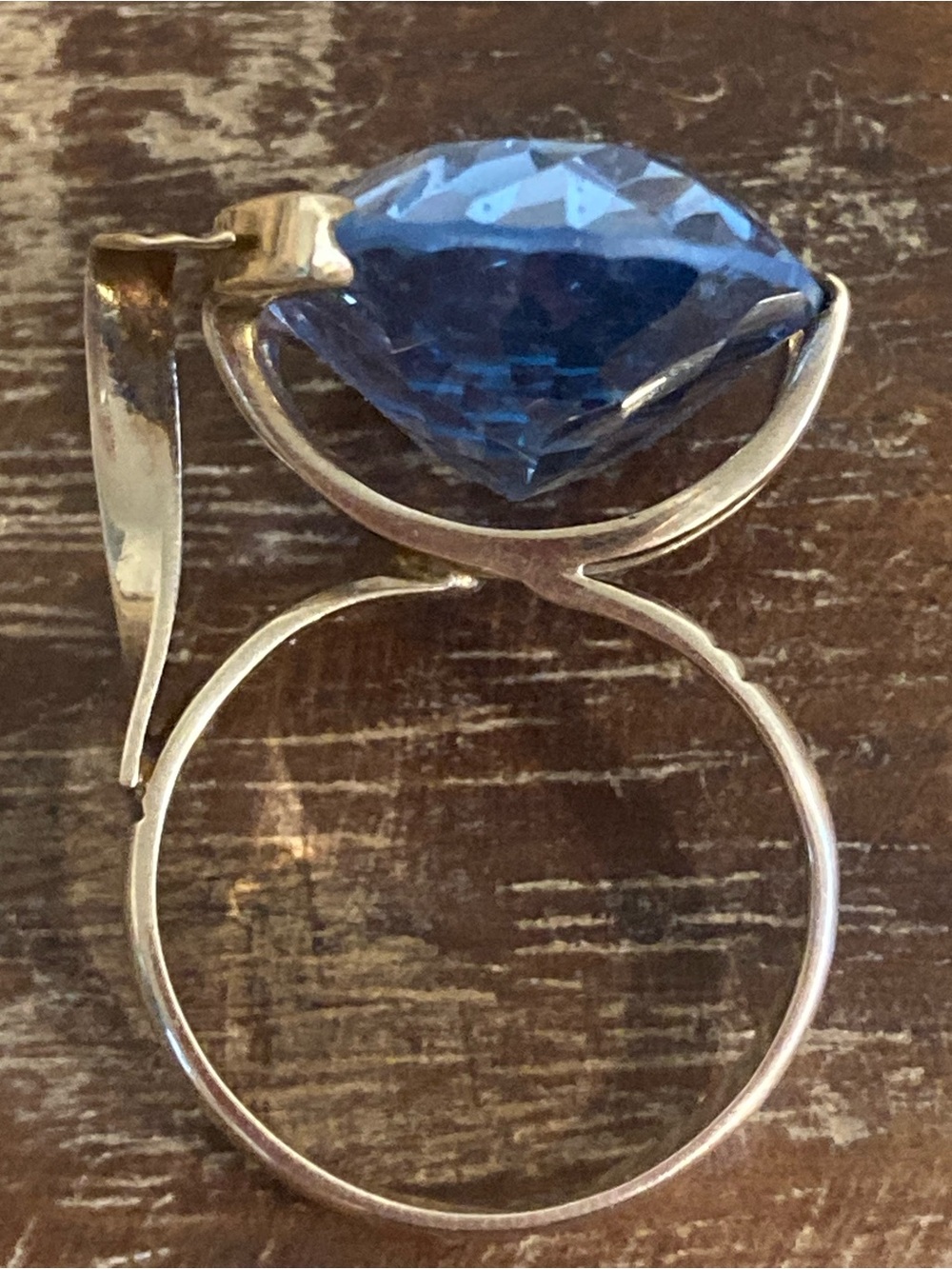 Vintage 14K Gold Abstract Ring Large Blue Oval Gemstone • Size 8.25 • 11 Grams - Picture 13 of 17